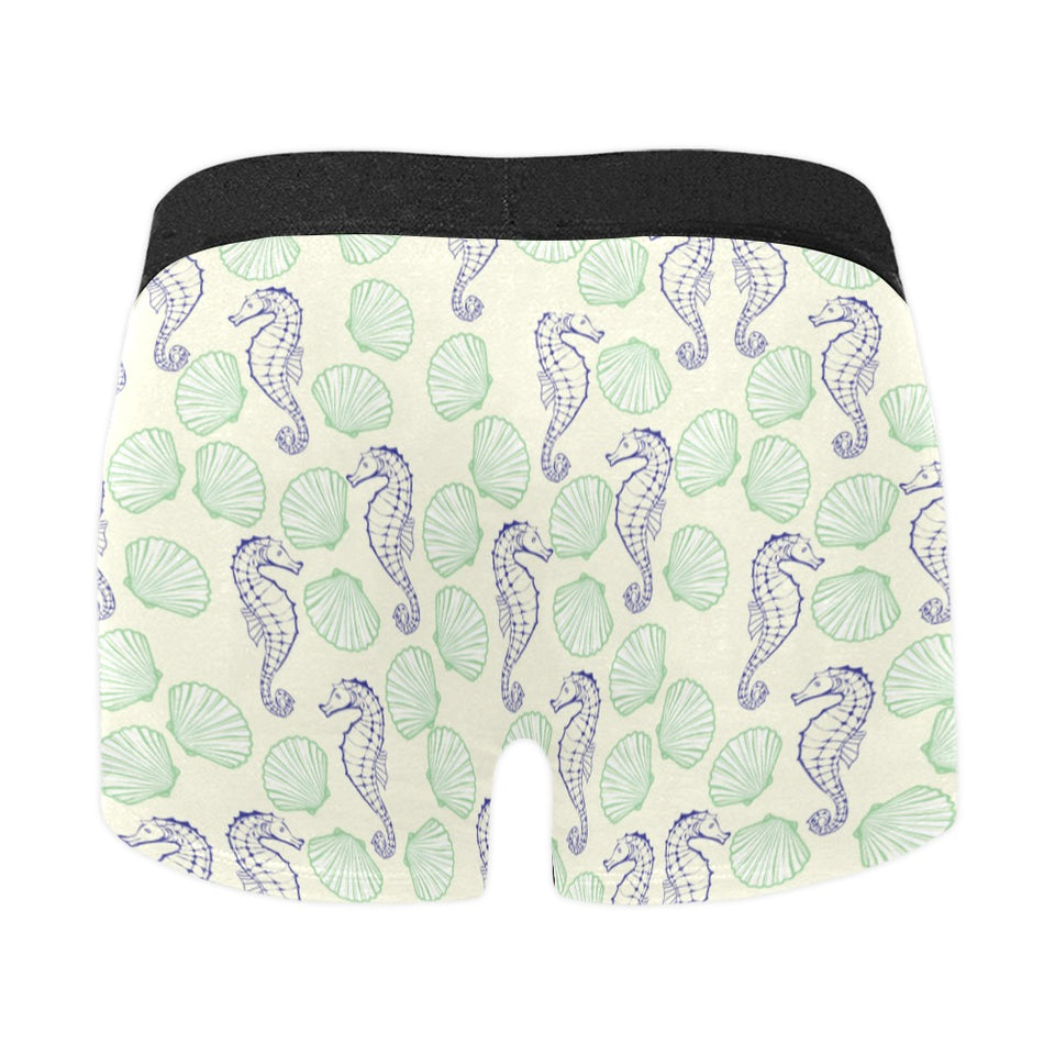Seahorse shell pattern Men's All Over Print Boxer Briefs Men's Underwear