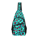 Green leopard skin print pattern All Over Print Chest Bag