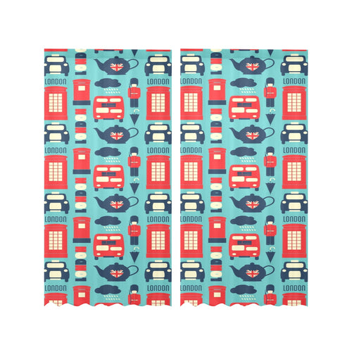 British Pattern Print Design 04 Gauze Curtain
