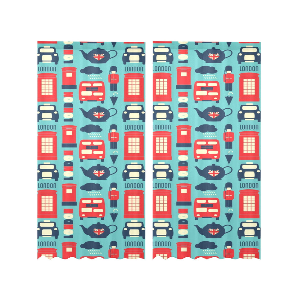 British Pattern Print Design 04 Gauze Curtain