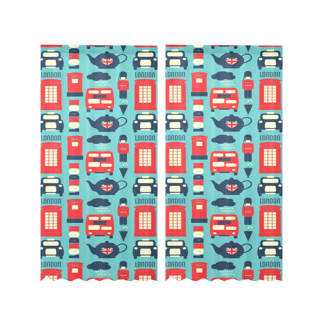 British Pattern Print Design 04 Gauze Curtain
