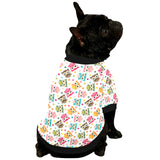 Color cute owl pattern All Over Print Pet Dog Round Neck Fuzzy Shirt