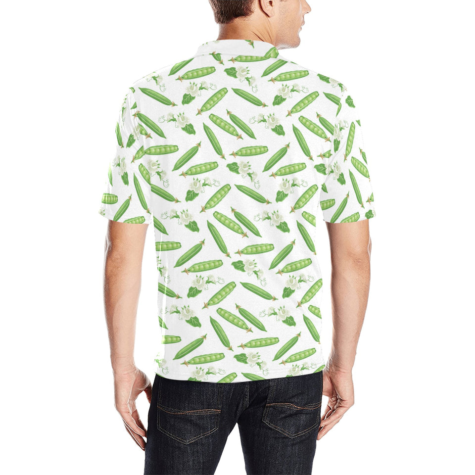 Green Peas Pattern Print Design 04 Men's All Over Print Polo Shirt