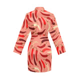 Beautiful Chili peppers pattern Women's Long Sleeve Belted Night Robe
