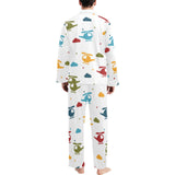 Colorful helicopter pattern Men's Long Pajama Set