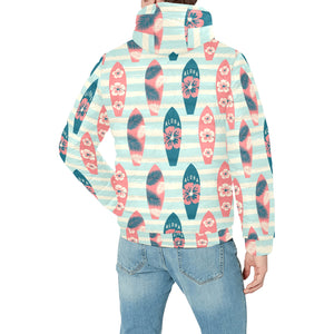 Surfboard Pattern Print Design 02 Men's Padded Hooded Jacket