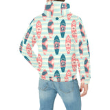 Surfboard Pattern Print Design 02 Men's Padded Hooded Jacket