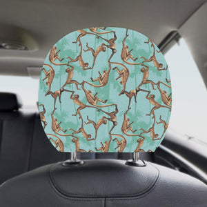 Monkey Palm tree background Car Headrest Cover