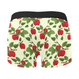 Red apples leaves pattern Men's All Over Print Boxer Briefs Men's Underwear
