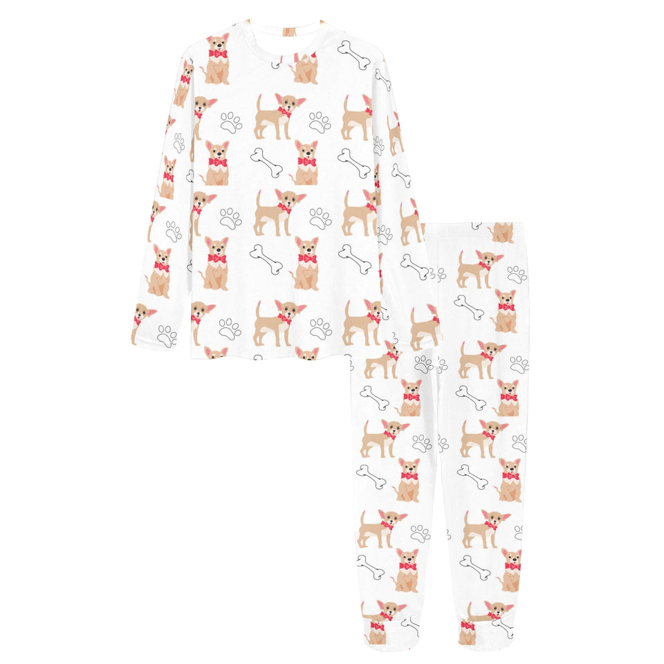 Chihuahua bone paw pattern Women's All Over Print Pajama Set
