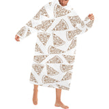 Hand drawn pizza pattern Blanket Robe with Sleeves