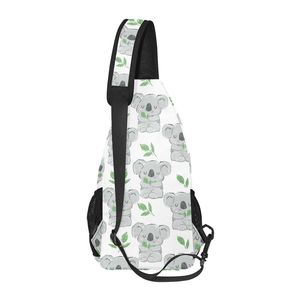 Hand drawn Koala leaves pattern All Over Print Chest Bag