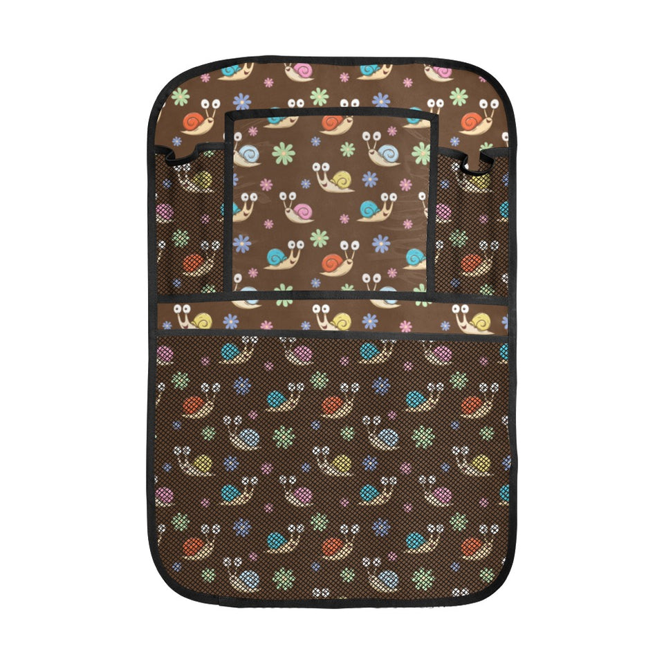 Snail Pattern Print Design 03 Car Seat Back Organizer
