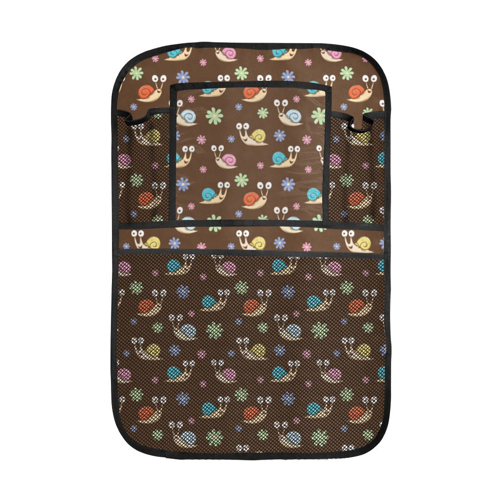 Snail Pattern Print Design 03 Car Seat Back Organizer