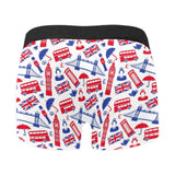 British Pattern Print Design 01 Men's All Over Print Boxer Briefs Men's Underwear