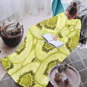 Sliced kiwi pattern Blanket Robe with Sleeves