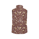 Coffee bean flower pattern Women's Padded Vest