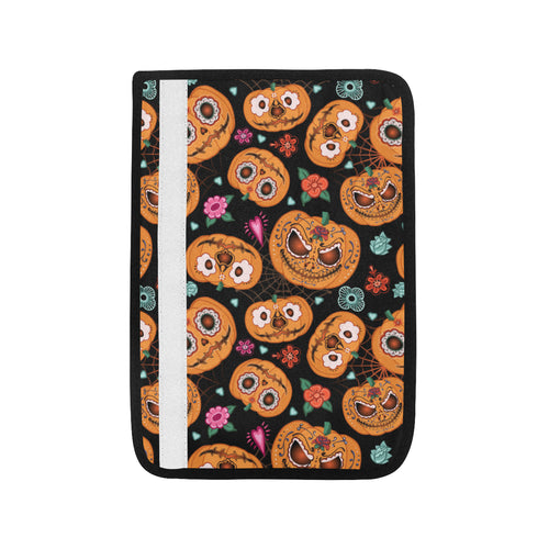 Pumpkin flowers spiderweb Halloween theme Car Seat Belt Cover
