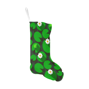 Frog waterlily pattern Christmas Stocking