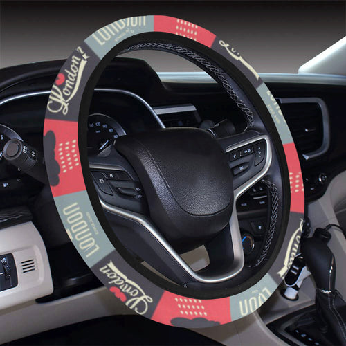British Pattern Print Design 05 Car Steering Wheel Cover