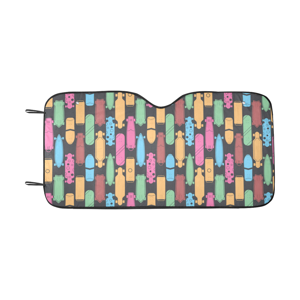 Skate Board Pattern Print Design 02 Car Sun Shade