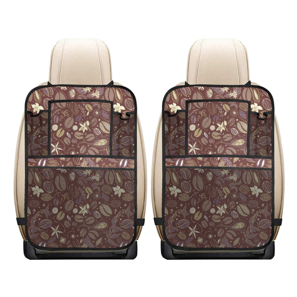 Coffee bean flower pattern Car Seat Back Organizer