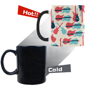 Red Blue guitar pattern Morphing Mug Heat Changing Mug