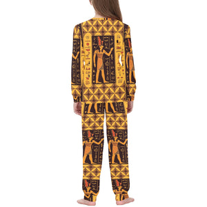 Egypt Hieroglyphics Pattern Print Design 05 Kids' Boys' Girls' All Over Print Pajama Set