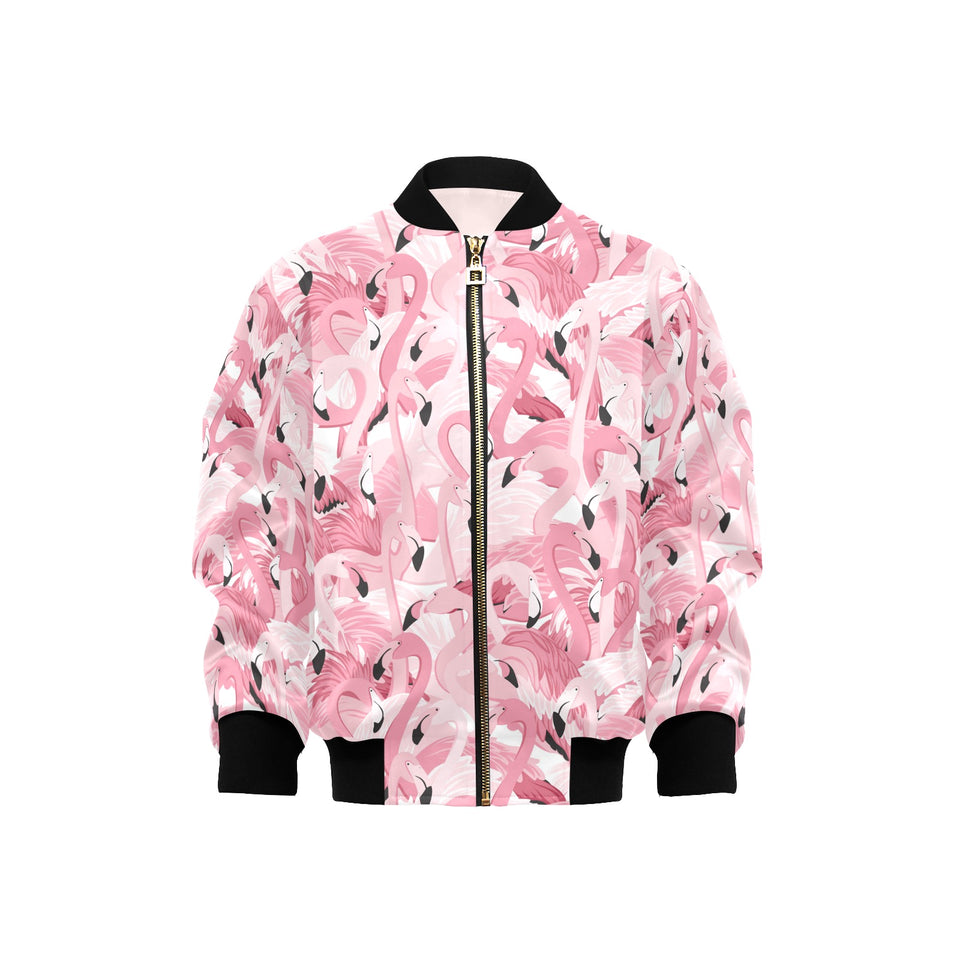 Pink flamingos pattern background Kids' Boys' Girls' Bomber Jacket