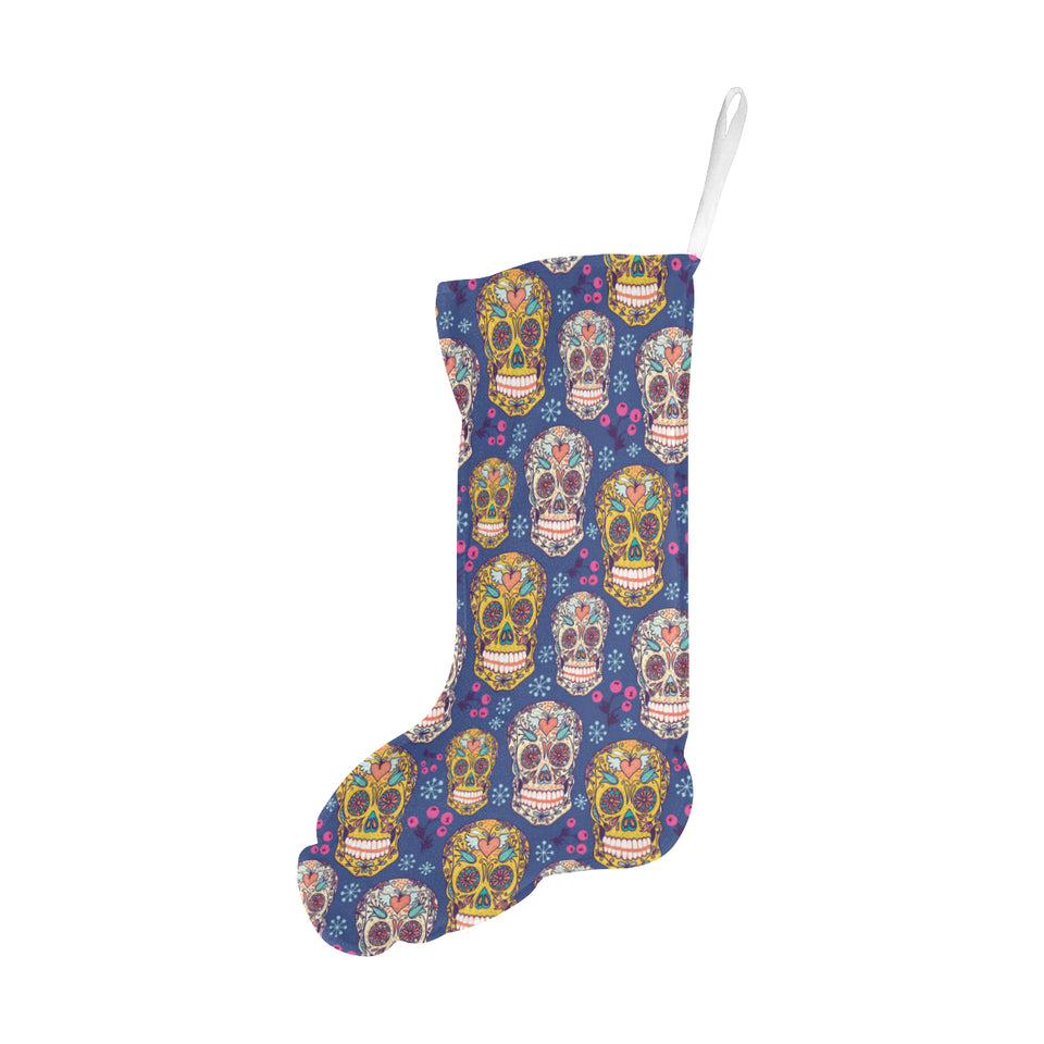 Sugar skull flower pattern Christmas Stocking