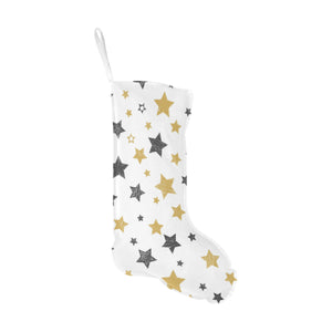 hand drawn gold black star pattern Christmas Stocking