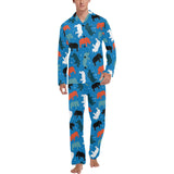 Colorful rhino pattern Men's Long Pajama Set