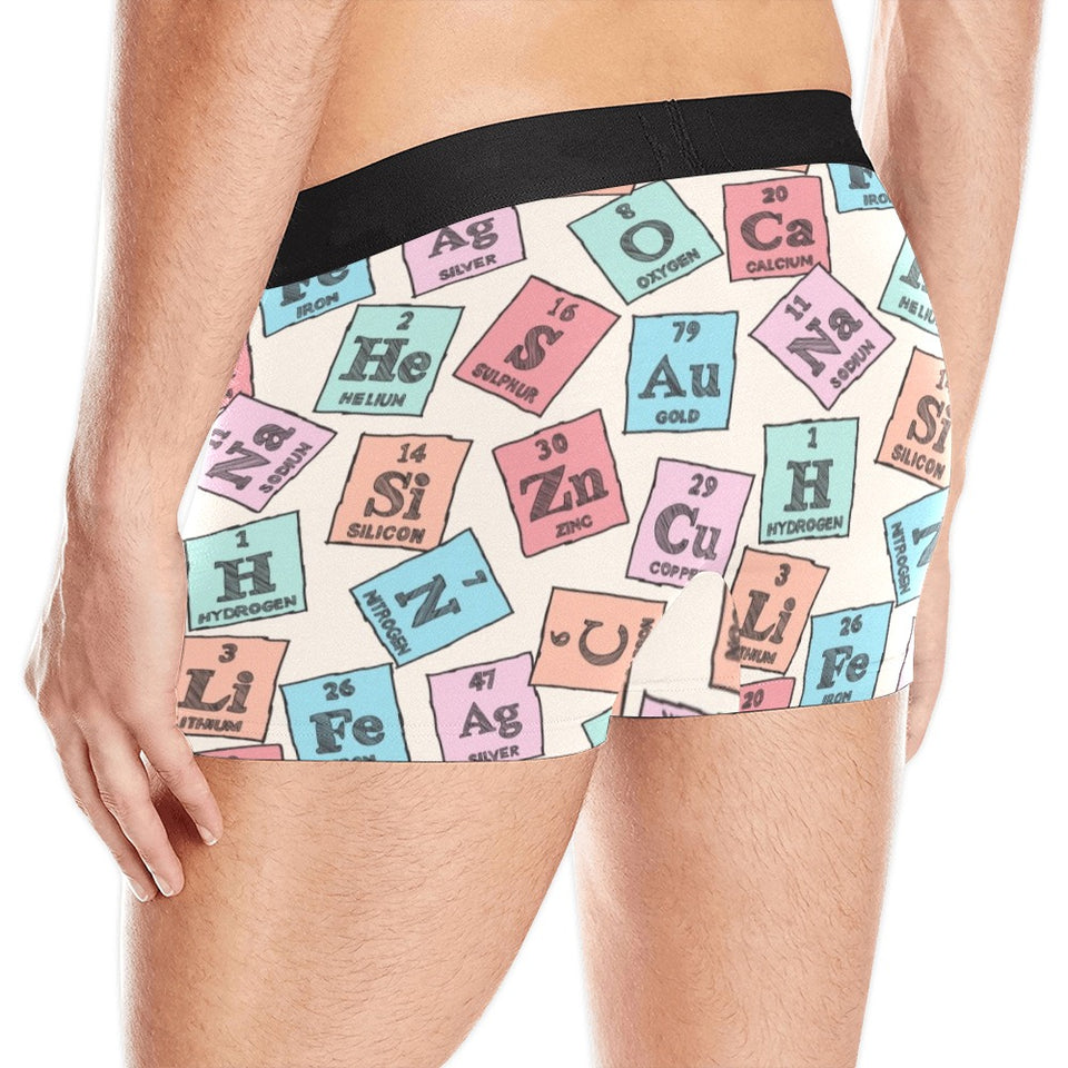 Chemistry Periodic Table Pattern Print Design 02 Men's All Over Print Boxer Briefs Men's Underwear