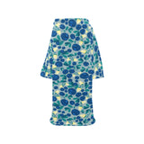 blueberry design pattern Blanket Robe with Sleeves