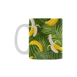 Banana Palm Leaves pattern Classical White Mug (Fulfilled In US)