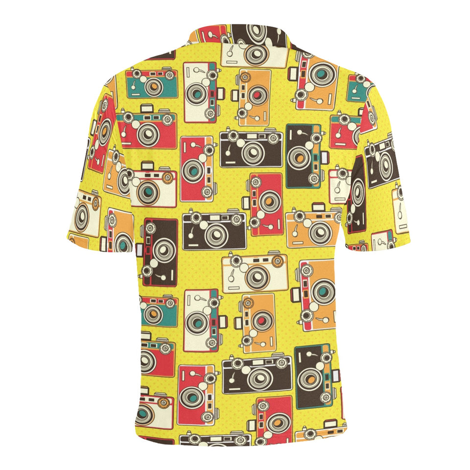 Camera Pattern Print Design 02 Men's All Over Print Polo Shirt