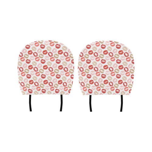 Lips Pattern Print Design 04 Car Headrest Cover