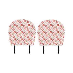 Lips Pattern Print Design 04 Car Headrest Cover