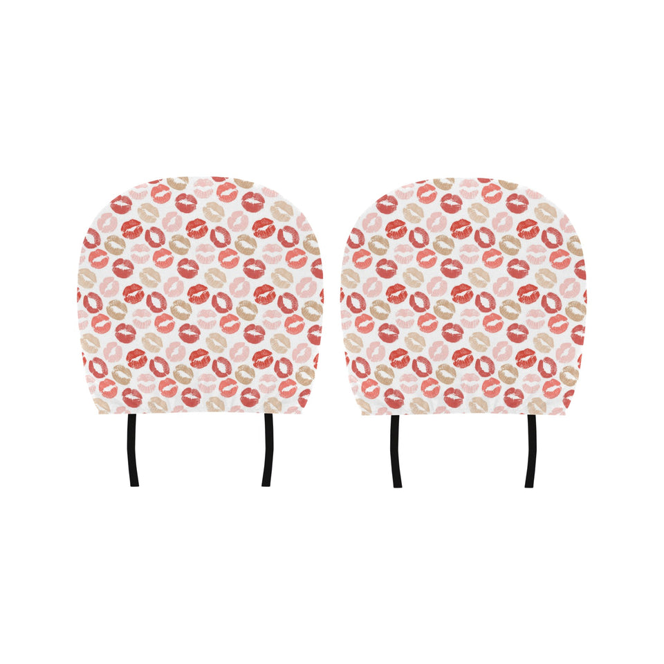 Lips Pattern Print Design 04 Car Headrest Cover