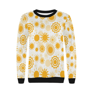 Sun design pattern Women's Crew Neck Sweatshirt