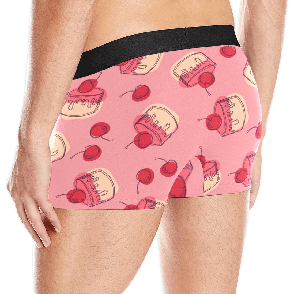 Cake cherry pattern Men's All Over Print Boxer Briefs Men's Underwear