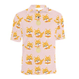 Cute shiba inu dog pattern Men's All Over Print Polo Shirt
