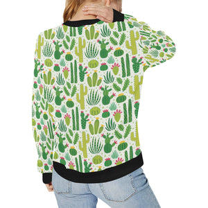 Cactus pattern copy Women's Crew Neck Sweatshirt