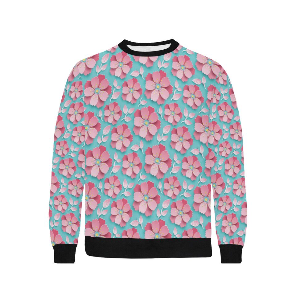 3D sakura cherry blossom pattern Men's Crew Neck Sweatshirt