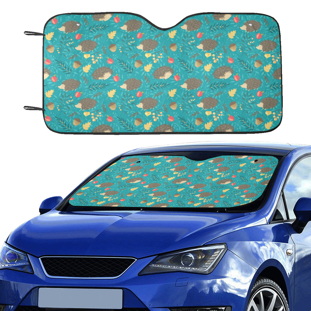 Hedgehog Pattern Print Design 01 Car Sun Shade