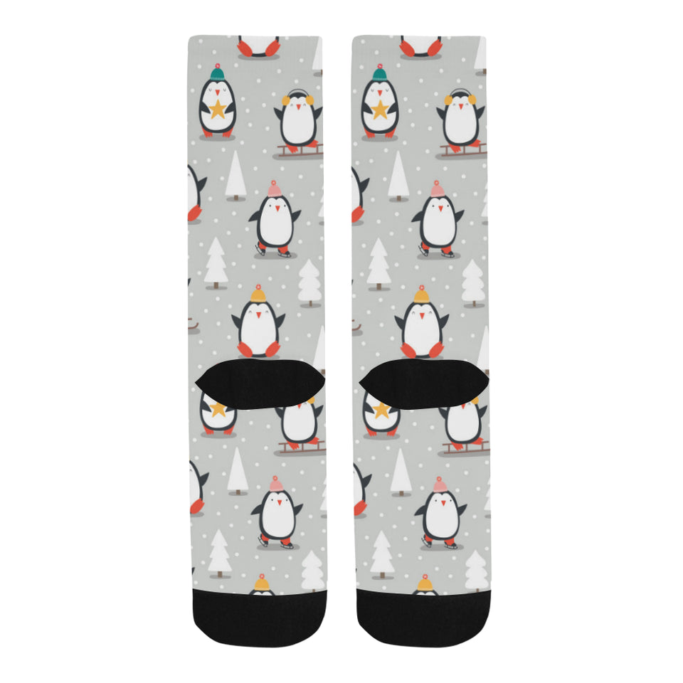 Cute Penguin christmas pattern Crew Socks