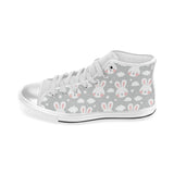 Rabbit cloud Pattern Women's High Top Canvas Shoes White