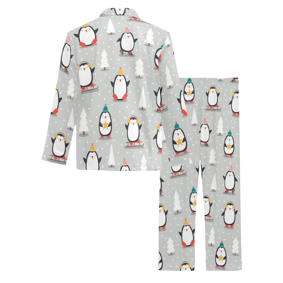 Cute Penguin christmas pattern Men's Long Pajama Set