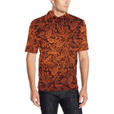 cacao beans tribal polynesian pattern Men's All Over Print Polo Shirt