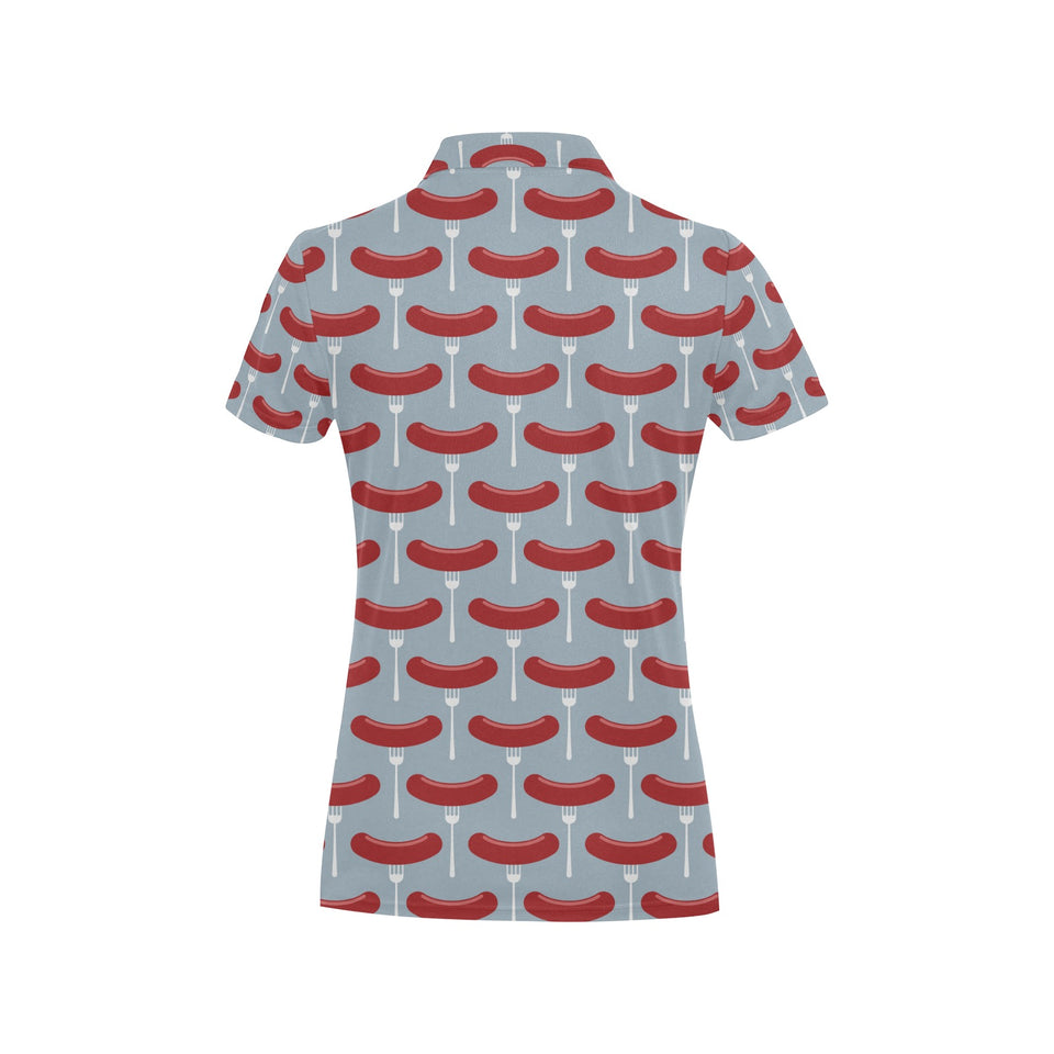 Sausage Pattern Print Design 02 Women's All Over Print Polo Shirt